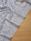 Blue Organza Kairy Chikankari Work Saree