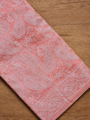 Peach Pink Organza Kairy Chikankari Work Saree