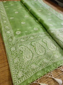 Organza Sarees With Embroidery Butta & Border