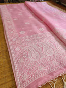 Organza Sarees With Embroidery Butta & Border