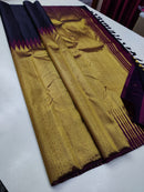Pure Handloom Kanchipuram Korvai Raising Temple Border Silk Saree