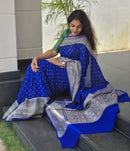 Royal Blue Khaddi Georgette Silk Saree