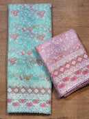 Organza Saree with Chikankari Embroidery Work & Crochet Lace