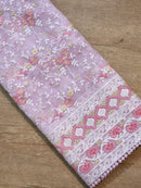 Organza Saree with Chikankari Embroidery Work & Crochet Lace