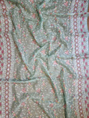 Organza Saree with Chikankari Embroidery Work & Crochet Lace