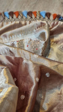 Exclusive Double Tissue Organza Saree with Paithani Design Border & Brocade Blouse
