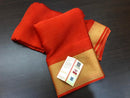 Orange Wrinkle Mysore Crepe Silk Saree