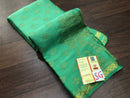 Sea Green Wrinkle Mysore Crepe Silk Saree