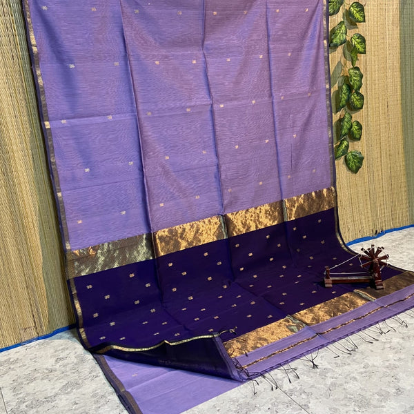 Maheshwari Silk Cotton Star Butta Sarees