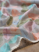 Catalogue - Unique Leaf Embroidery Design Organza Sarees with crochet Lace