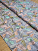Catalogue - Unique Leaf Embroidery Design Organza Sarees with crochet Lace