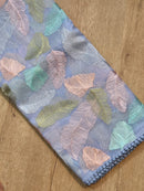 Catalogue - Unique Leaf Embroidery Design Organza Sarees with crochet Lace