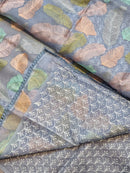 Catalogue - Unique Leaf Embroidery Design Organza Sarees with crochet Lace