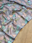 Catalogue - Unique Leaf Embroidery Design Organza Sarees with crochet Lace