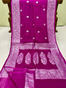 Pink Pure Chiffon Saree