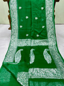 Green Pure Chiffon Saree