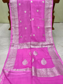 Rose Pink Pure Chiffon Saree