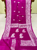 Majentha Pink Pure Chiffon Saree