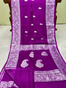 Purple Pure Chiffon Saree