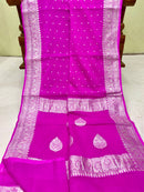 Pink Pure Chiffon Saree