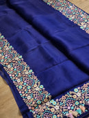 Catalogue - Organza Sarees With Multi Floral Embroidery Border & Special Tassels