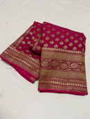 Pink Banarasi Khaddi Georgette Silk Saree