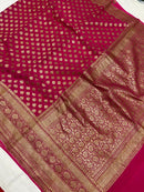 Pink Banarasi Khaddi Georgette Silk Saree