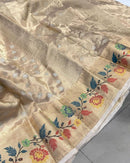 Pure Banarasi  Double Tissue Silk Paithani Border Buti Saree