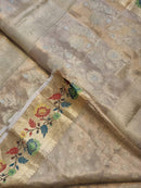 Pure Banarasi  Double Tissue Silk Paithani Border Buti Saree