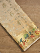 Pure Banarasi  Double Tissue Silk Paithani Border Buti Saree