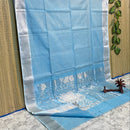 Maheshwari Silk Cotton Tissue Zari Checks Sarees