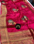 Satin Crepe Sarees With Floral Design