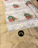 Satin Crepe Sarees With Floral Design