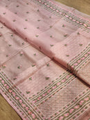 Pink Organza Saree with Embroidery Border