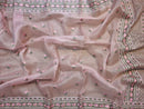 Pink Organza Saree with Embroidery Border