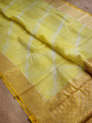 Pure Banarasi Kora Silk Sarees with Lehariya Tie & Dye Pattern