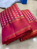 Traditional Handloom Kanchipuram Silk Saree with Peacock Thread Butta All over & Simple Zari Border