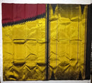 Maroon Black Korvai Raising Temple Border Kanchipuram Silk Saree