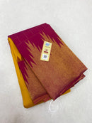 Yellow Traditional Korvai Temple Border Handloom Kanchipuram Silk Saree
