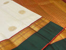 Half White Korvai Kanchipuram Pure Silk Saree