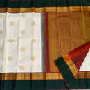 Half White Korvai Kanchipuram Pure Silk Saree