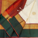 Half White Korvai Kanchipuram Pure Silk Saree