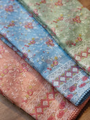 Organza Saree with Chikankari Embroidery Work & Crochet Lace