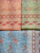 Organza Saree with Chikankari Embroidery Work & Crochet Lace