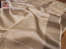 Half White Soft Silk Saree with Unique Deer Butta Designs