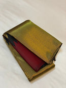 Maroon Black Korvai Raising Temple Border Kanchipuram Silk Saree