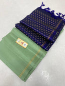 Plain Soft Silk Saree with Contrast Designer Pallu & Blouse