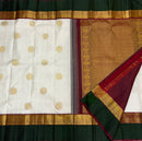 Half White Korvai Kanchipuram Silk Saree