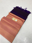 Plain Soft Silk Saree with Contrast Designer Pallu & Blouse