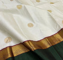 Half White Korvai Kanchipuram Silk Saree